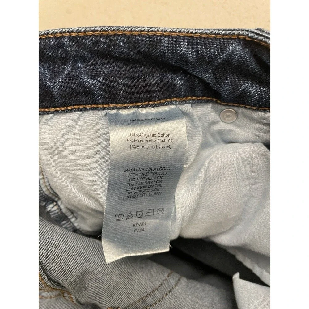Quince Size 27 Stretch High-Rise Kick Flare Jeans Dark Wash - Picture 4 of 5